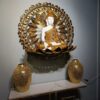 Budhha Statue With Singhasan Metal wall art combo