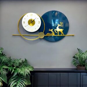 Deer Designed Metal Wall Clock
