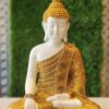 Golden White Carved Buddha Statue