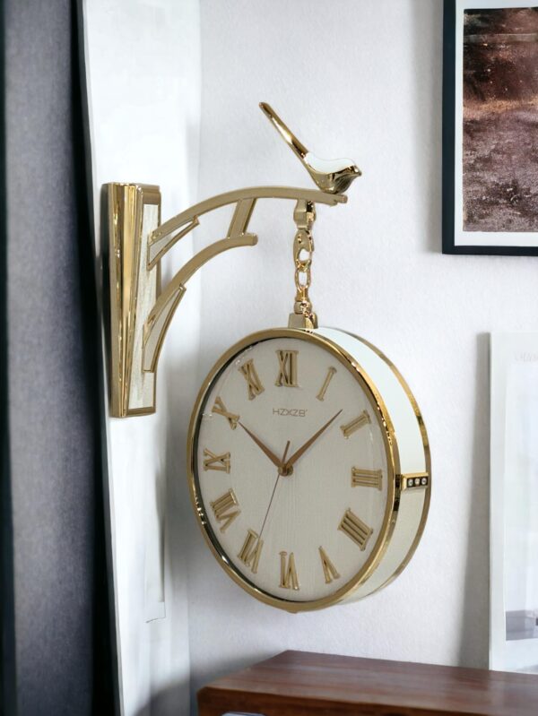 White Double Sided Station Clock