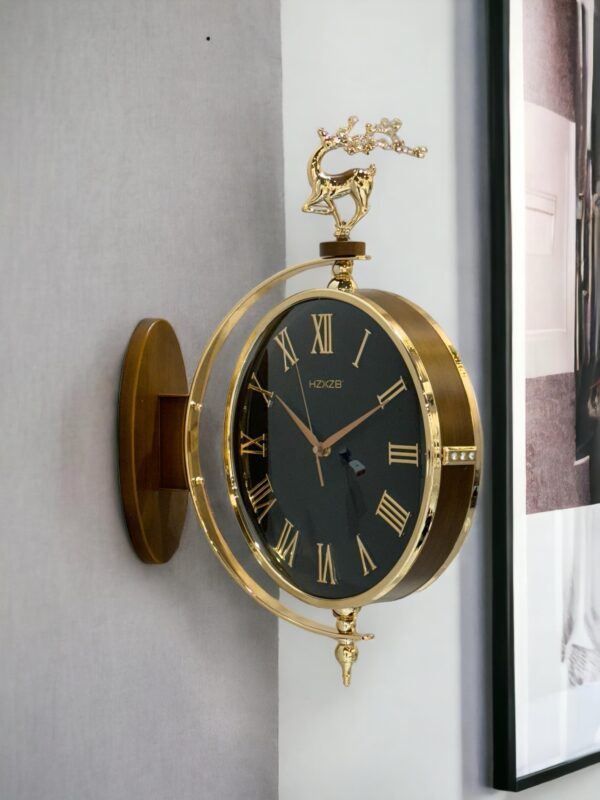 Black Round Station Clock